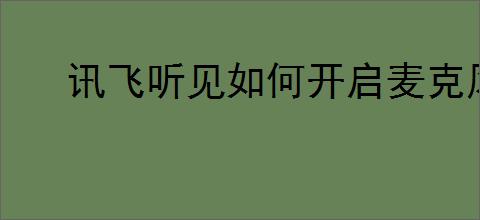 讯飞听见如何开启麦克风权限