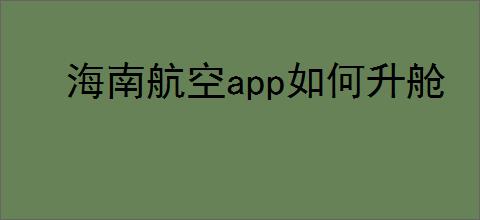 海南航空app如何升舱