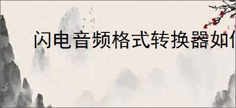 闪电音频格式转换器如何分割音频