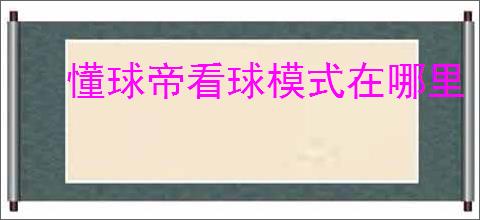 懂球帝看球模式在哪里