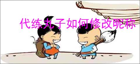 代练丸子如何修改昵称