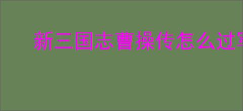 新三国志曹操传怎么过军营演武七,新三国志曹操传军营演武七关卡流程