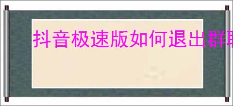 抖音极速版如何退出群聊
